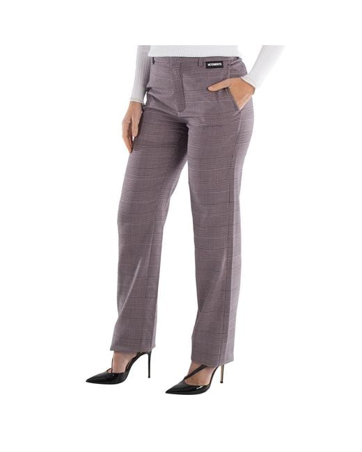 Vetements Brown Light Check Tailored Trousers