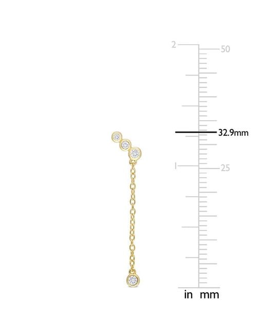 Created Forever Metallic 1/5 Ct Tgw Lab Created Diamond Dangle Earrings Iin 18K Plated Sterling for men