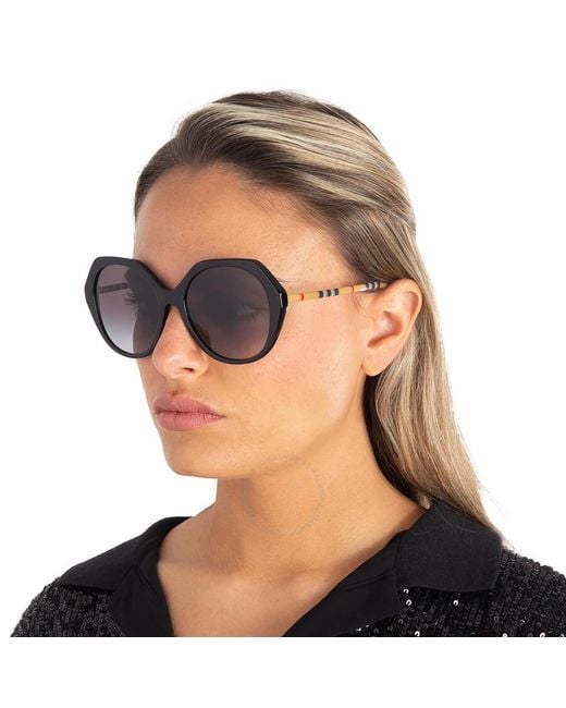 Burberry Vanessa Grey Gradient Irregular Sunglasses Be4375f Burberry Vanessa Grey Gradient Irregular Sunglasses Be4375f