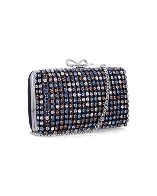 Self-Portrait Blue Self-Portrait Multi Crystal Chainmail Clutch Coloured Polyester