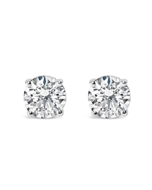 Haus of Brilliance Metallic Sterling 1.0 Cttw Round Cut Lab Grown Diamond 4-Prong Classic Solitaire Stud Earrings