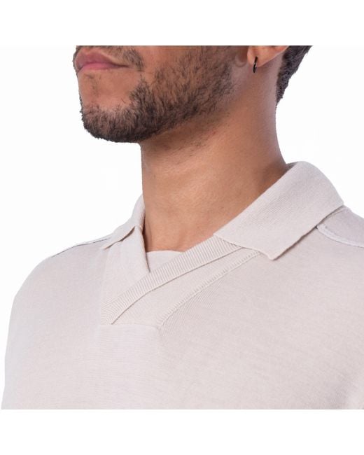 Burberry Purple V-Neck Wool Polo Shirt for men