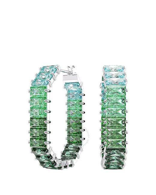 Swarovski Green Matrix Gradient Hoop Earrings