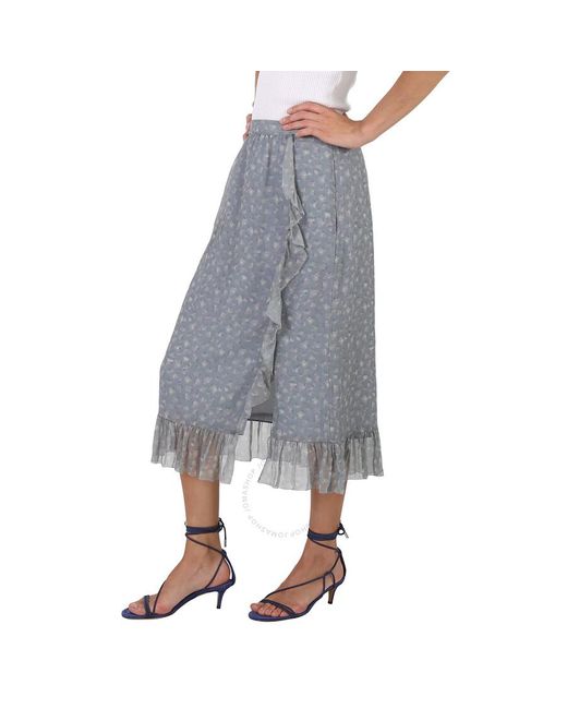COACH Gray Grey / Pale Pink Crepon Skirt