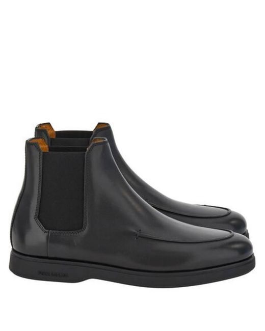 Ferragamo Black Francisco Leather Chelsea Boots for men