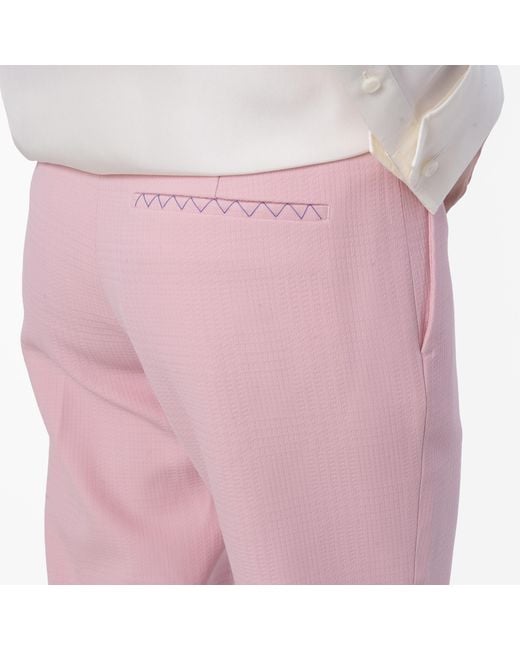 Burberry Pink Press Creased Straight Leg Trousers, Brand Size 4 Us