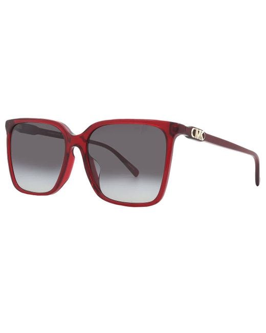 Michael Kors Red Canberra Grey Gradient Square Sunglasses Mk2197f 39558g 58