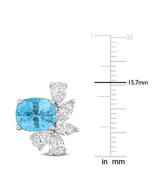 Created Forever Blue 1 4/5 Ct Pear And Marquise Shape Lab-Grown Diamond And 7 1/6 Ct Tgw Zircon Earrings for men