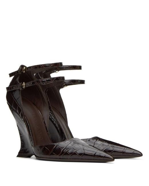 Ferragamo Metallic Vidya Contoured Heel Pumps for men