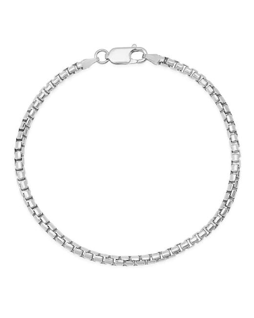 Kylie Harper Metallic Thick 8.5" Italian Sterling Round Box Chain Bracelet for men
