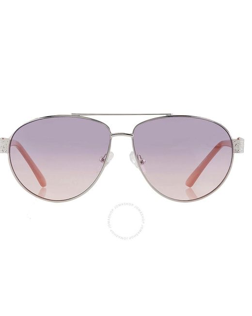Guess Factory Purple Smoke Gradient Pilot Sunglasses Gf0414 10b 60