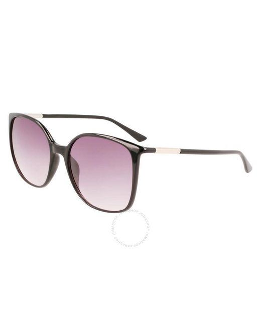 Calvin Klein Brown Lilac Gradient Butterfly Sunglasses Ck22521s 001 58