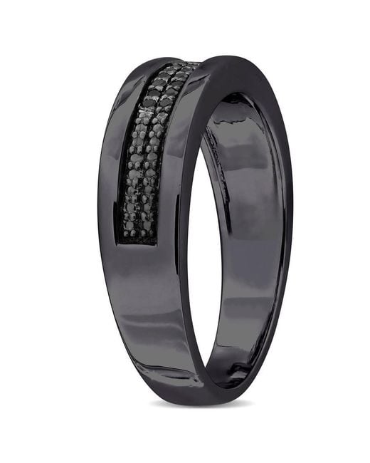 Amour Black 1/10Ct Tdw Diamond Double Row Ring for men