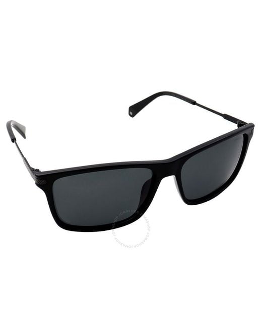 Polaroid Black Polarized Rectangular Sunglasses Pld 2063/s 0003/m9 58 for men