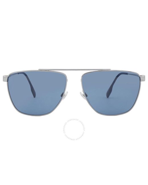 Burberry Blaine Dark Blue Navigator Sunglasses Be3141 100380 61 for men