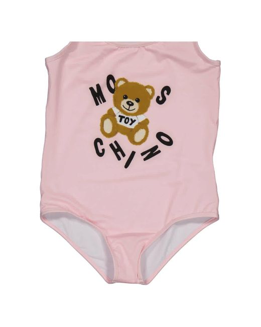 Moschino Pink Girls Teddy Bear Print 1-piece Swimsuit
