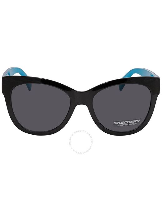 Skechers Blue Smoke Cat Eye Sunglasses Se6056 01a 54