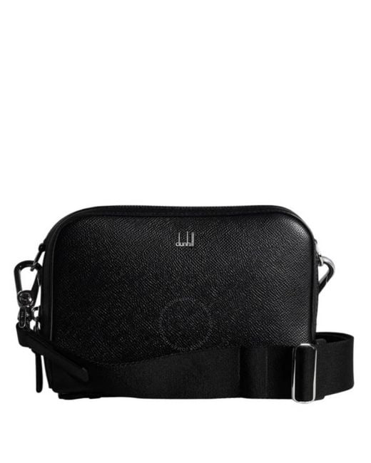 Dunhill Black Cadogan Crosstown Leather Messenger Bag for men