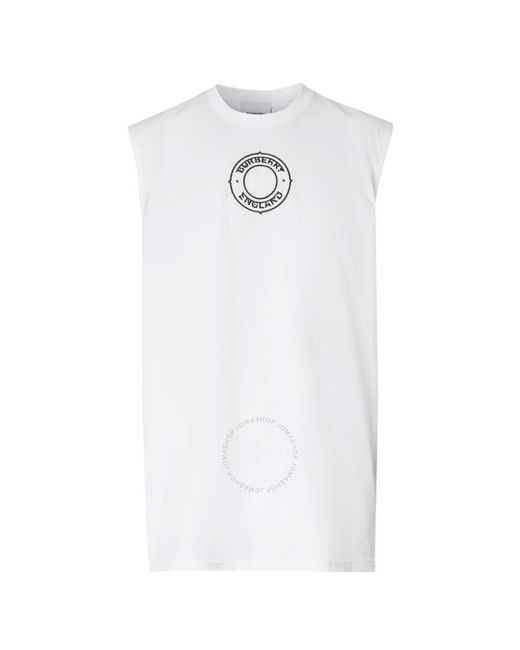 Burberry White Logo Graphic Print Vest for men
