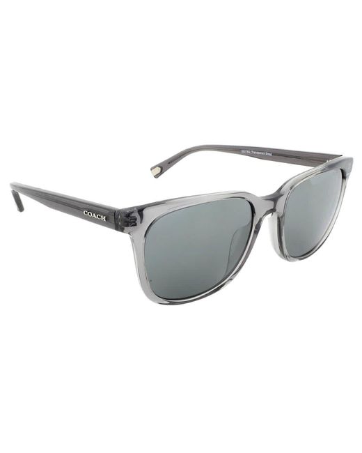 COACH Gray Silver Flash Square Sunglasses  55376g 54 for men
