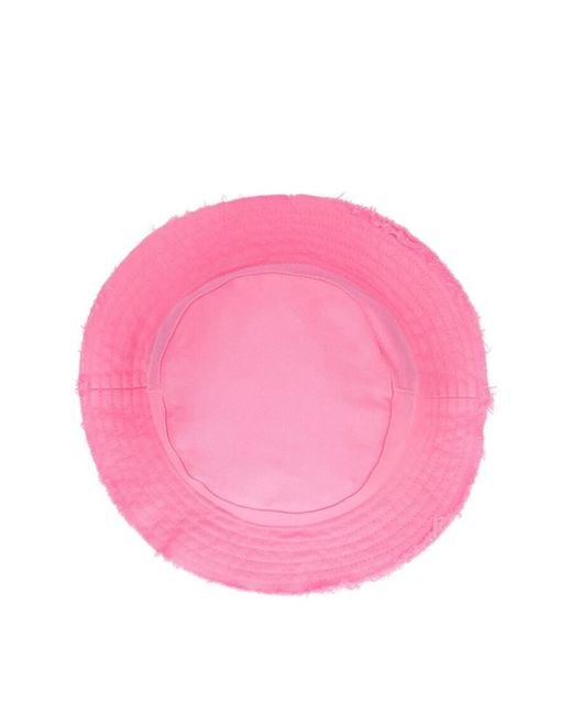 Jacquemus Pink L'Enfant Frayed Hem Bucket Hat