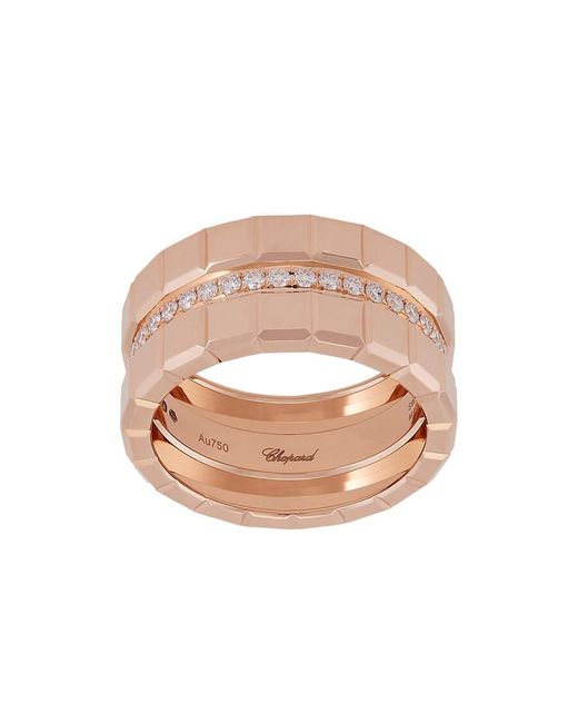 Chopard Pink Ice Cube 18K Rose Diamond Ring