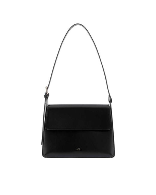 A.P.C. Black Leather Virginie Shoulder Bag Noir Vache Borse A Tracolla