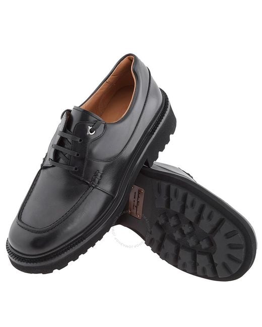 Ferragamo Black Salvatore Gorin Lace-up Gancini Derby Shoe for men