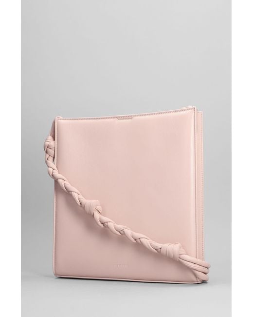 Jil Sander Pink Leather Tangle Shoulder Bag