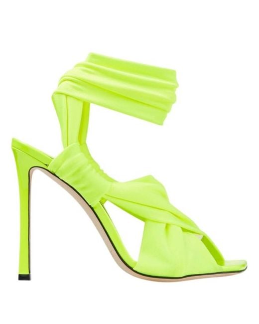 Jimmy Choo Green Neoma 110 Glossy Jersey Sandals, Brand Size 36 Us for men