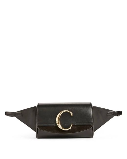 Chloé Black C Leather Logo Belt Bag