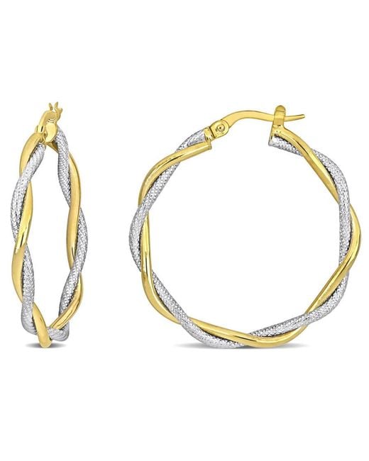 Amour Metallic 33Mm Twisted Hoop Earrings for men