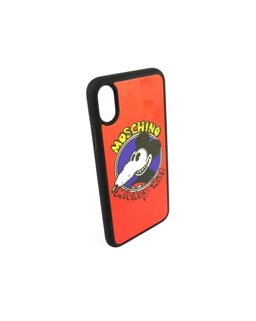 Moschino Red Ladies Mickey Rat Print Iphone X/Xs Case