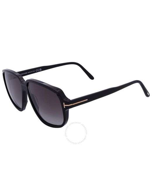 Tom Ford Black Anton Smoke Gradient Square Sunglasses Ft1024 01b 59 for men
