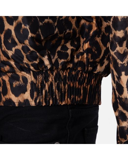 Saint Laurent Brown Leopard Print Harrington Jacket, Brand Size 48 Us for men