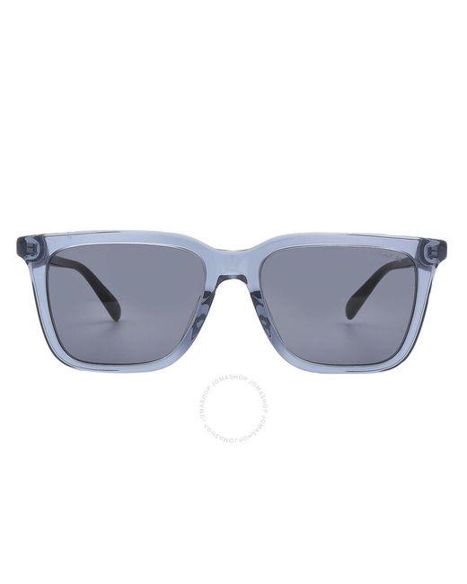 COACH Gray Blue Square Sunglasses Hc8385u 579487 54 for men