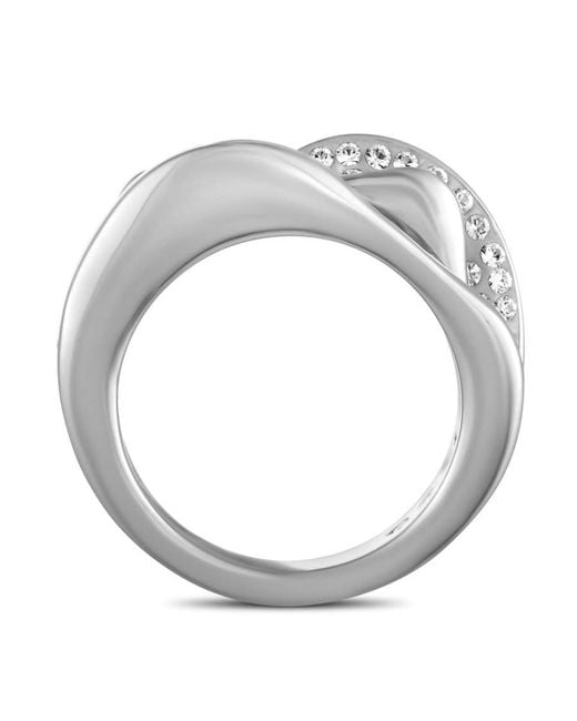 Swarovski Metallic Hilly Rhodium- Plated Crystal Ring