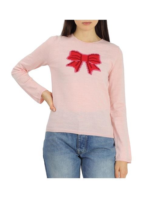 Comme des Garçons Girl Long Sleeve Bow Embroidered Sweater