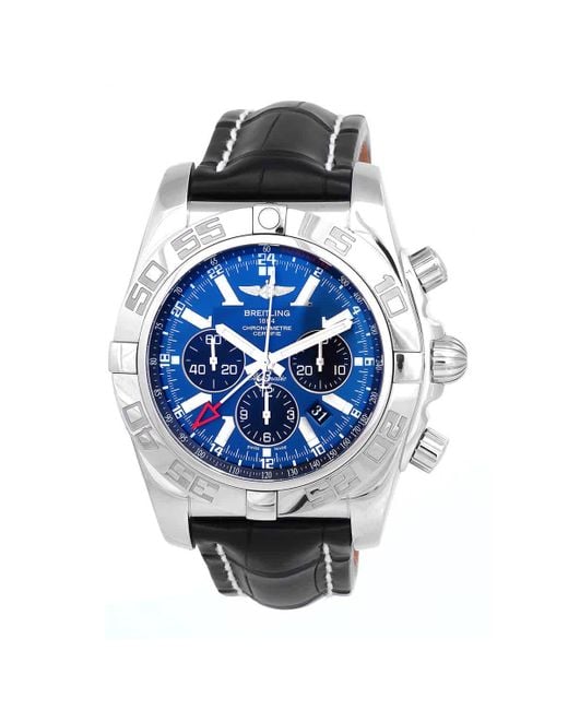 Breitling Metallic Chronomat Gmt Blue Dial Stainless Steel Watch for men