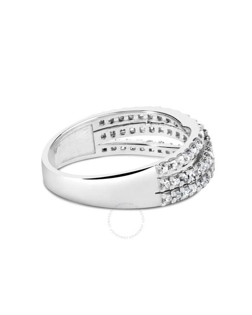 Haus of Brilliance White 10K 3/4 Cttw Princess Natural Diamond Split Shank And Weave Band Ring