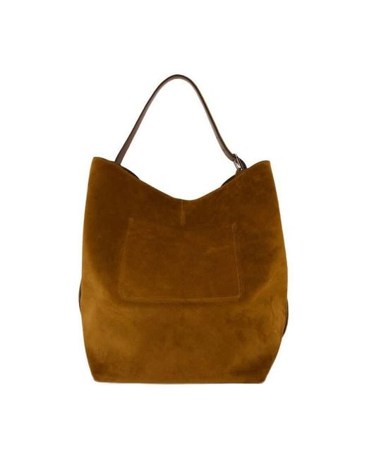 Totême Brown Suede Hobo Shoulder Bag