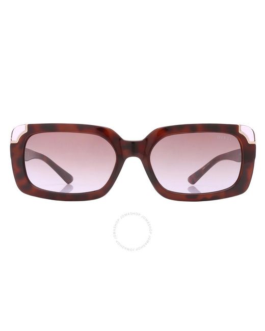 Guess Brown Gradient Rectangular Sunglasses Gu7841 52f 59