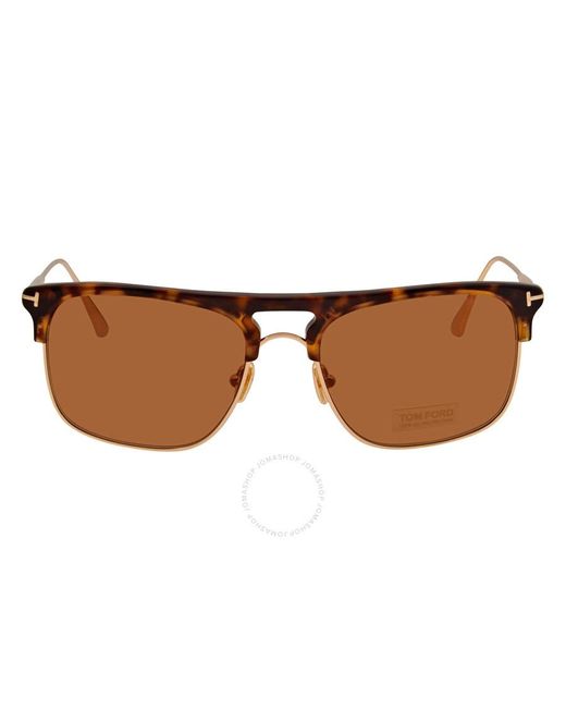 Tom Ford Brown Lee Rectangular Sunglasses Ft0830 52e for men