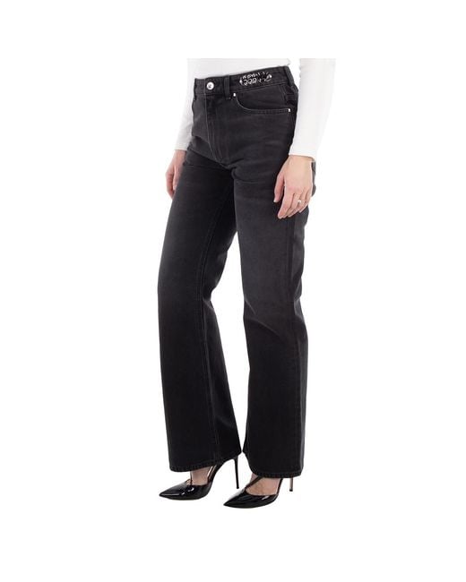 Rabanne Blue Paco High-Waist Straight Leg Pants