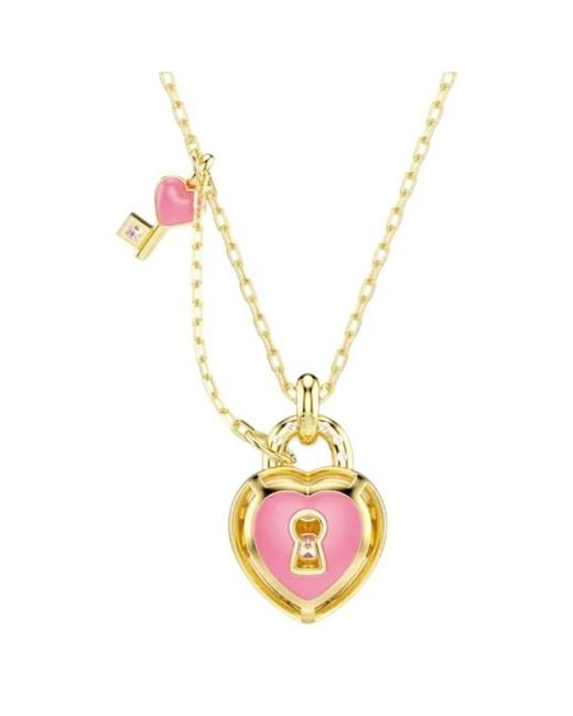 Swarovski Metallic Idyllia Heart Key Pendant Necklace