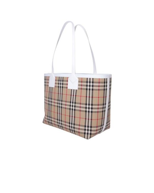 Burberry White Medium London Tote