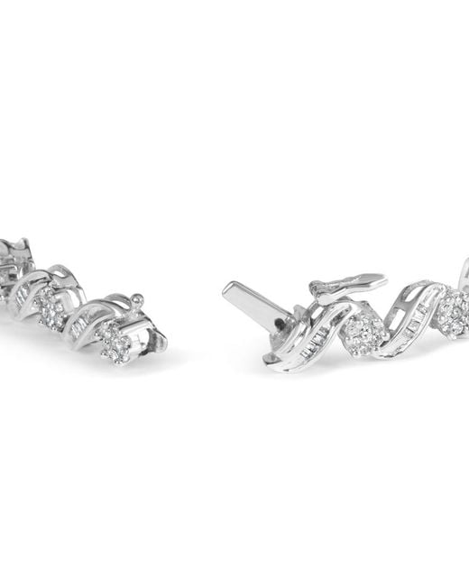 Haus of Brilliance Metallic 14K 2.00 Cttw Diamond Cluster And Spiral Link Bracelet (I-J Color, I1-I2 Clarity)