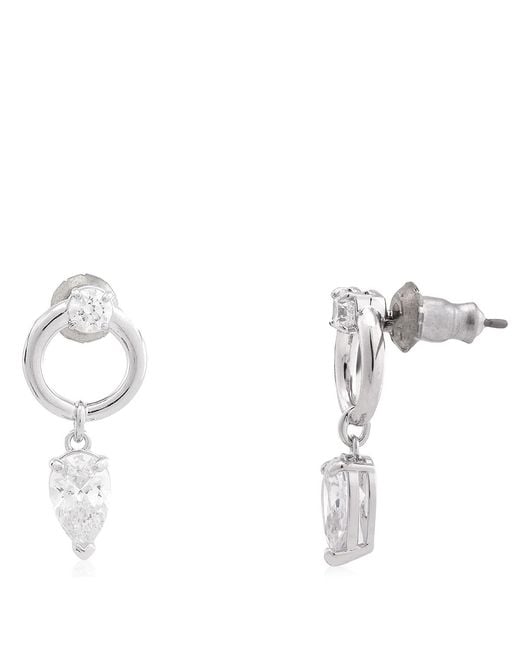 Swarovski Metallic Mesmera Rhodium Plated Drop Earrings for men