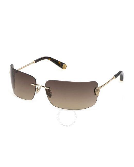 Philipp Plein Brown Gradient Wrap Sunglasses Spp027s 300y 95