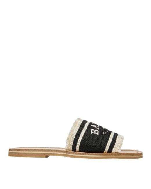 Bally Black Bianka Logo Embroidered Flat Slides, Brand Size 38 Us